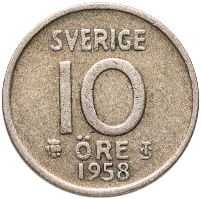 купить Швеция 10 эре (ore) 1958