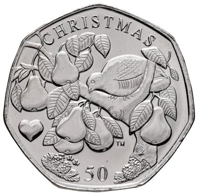купить Остров Мэн 50 пенсов 2025 "Рождество - Куропатка на груше"