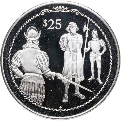 купить Британские Виргинские острова 25 долларов (dollar) 1992 "500 лет Открытию Нового Света. Колумб под стражей"