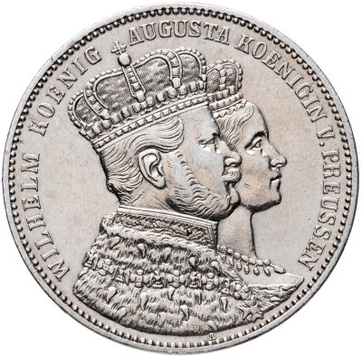 купить Германия, Пруссия 1 союзный талер (vereinstaler) 1861 "Коронация Вильгельма I и Августы"