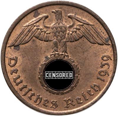 купить Германия, Третий рейх 2 рейхспфеннига (reichspfennig) 1939, знак монетного двора: "J" - Гамбург
