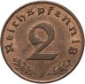 Купить Германия, Третий рейх 2 рейхспфеннига (reichspfennig) 1939, знак  монетного двора: "J" - Гамбург