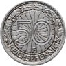 Купить Германия 50 рейхспфеннигов (reichspfennig) 1927 знак монетного двора "F" — Штутгарт