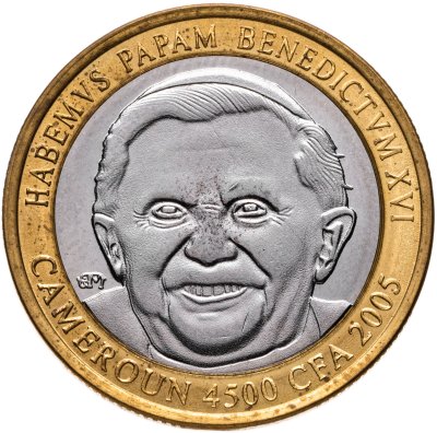 купить Камерун 4500 франков (francs) 2005 "Бенедикт XVI"