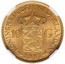 Купить Нидерланды 10 гульденов 1917 в слабе NGC MS62