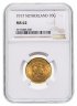 Купить Нидерланды 10 гульденов 1917 в слабе NGC MS62