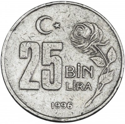 купить Турция 25000 лир 1996