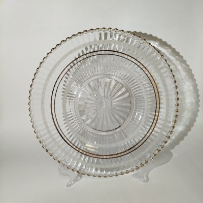 купить Блюдо сервировочное округлой формы, стекло, золочение, СССР, 1980-1990 гг.