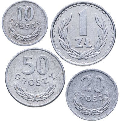 купить Польша, подборка из 4 монет 1949 г. (алюминий) из обращения