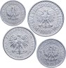 Купить Польша, подборка из 4 монет 1949 г. (алюминий) из обращения