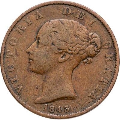 купить Великобритания 1/2 пенни (penny) 1843