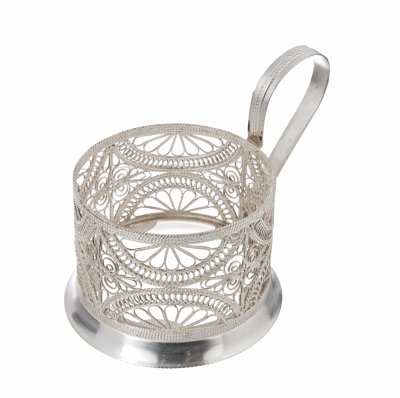 купить Подстаканник "Узоры" в технике "скань", мельхиор, литье, СССР, 1960-1970 гг.