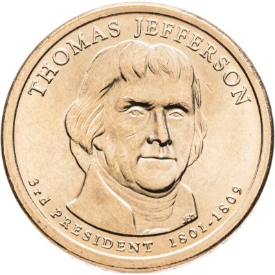 купить США 1 доллар (dollar) 2007 P "Томас Джефферсон (3-й президент США)"