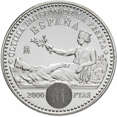 купить Испания 2000 песет (pesetas) 2001 "132 года Песете, последний выпуск"