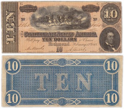 купить США 10 долларов 1864 (Pick 68) Конфедерация