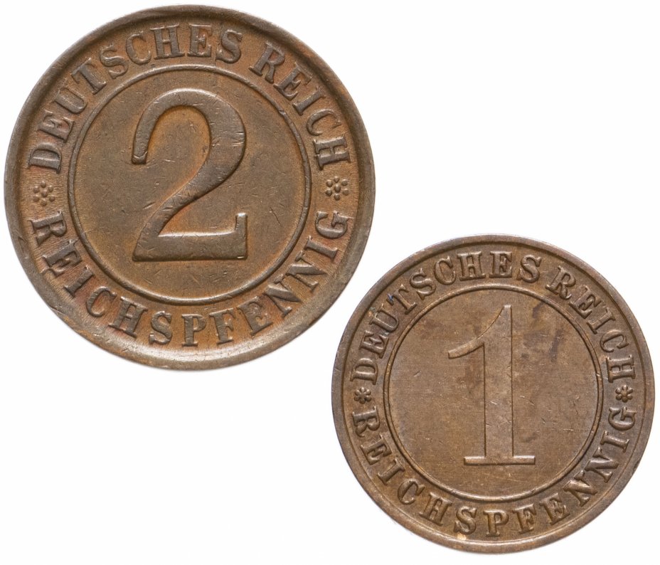 купить Германия, Веймарская республика набор из 2х монет 1923-1936, случайная дата