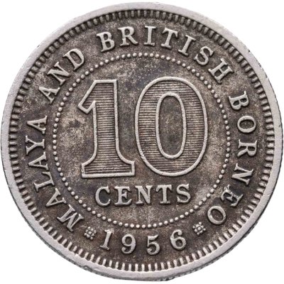 купить Малайя и Британское Борнео 10 центов (cents) 1956
