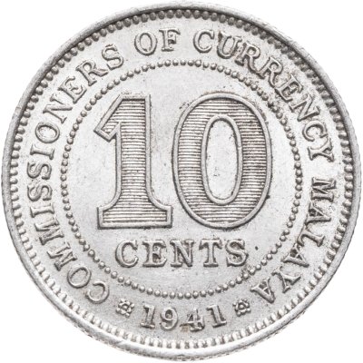 купить Малайя 10 центов (cents) 1941