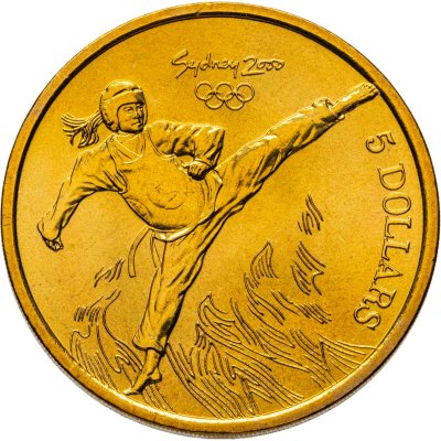 купить Австралия 5 долларов 2000 "Олимпийские игры в Сиднее - Тхэквондо"