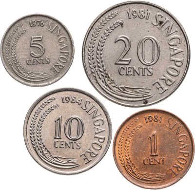 купить Сингапур, набор монет 1967-1987 (4 штуки)