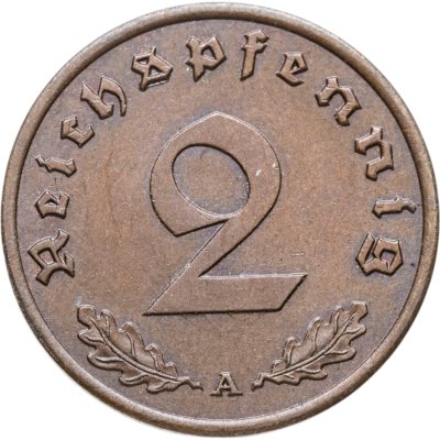 купить Германия (Третий рейх) 2 рейхспфеннига (reichspfennig) 1939 А