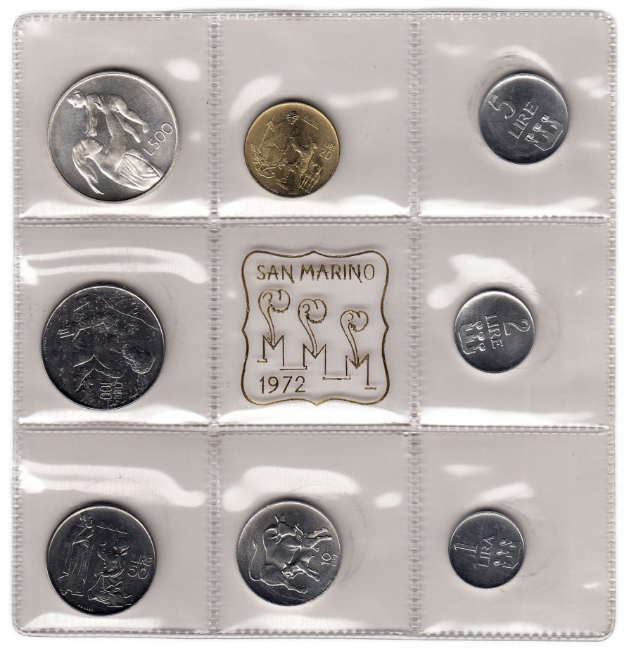 купить Сан-Марино набор 8 монет 1972