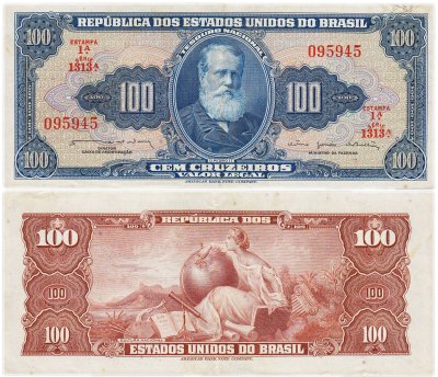 купить Бразилия 100 крузейро 1961-1964