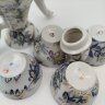 Купить Чайный набор для 4 персон с цветочным декором (чайник и 4 пиалы), фарфор, роспись, золочение, Кисловодский фарфор - Феникс, СССР, 1980-1991 гг.