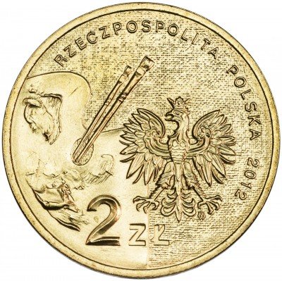 Купить Польша 2 злотых 2012 "Художники Польши 19-20 века - Петр Михаловский"