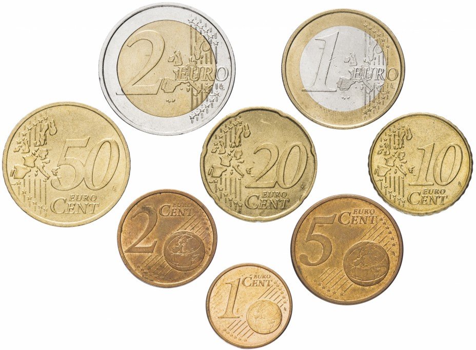купить Германия (ФРГ) набор из 8 монет евро 2002-2007
