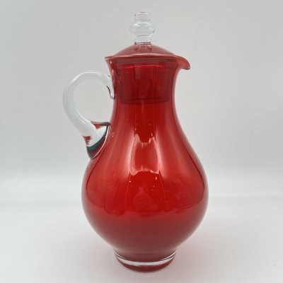 купить Кувшин красного цвета с крышкой, стекло, СССР, 1970-1990 гг.