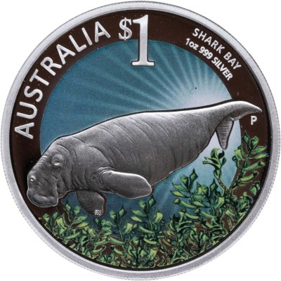купить Австралия 1 доллар 2012 "Выставка ANDA - Перт - Залив Шарк - Дюгонь", в футляре с сертификатом