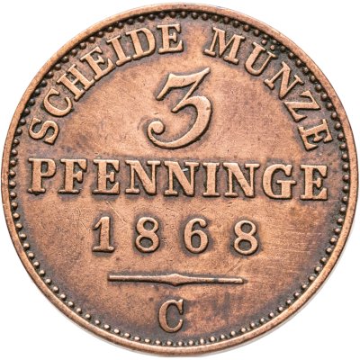 купить Германия, Пруссия 3 пфеннинга 1868 С