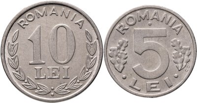 купить Румыния набор 5 и 10 леев 1994