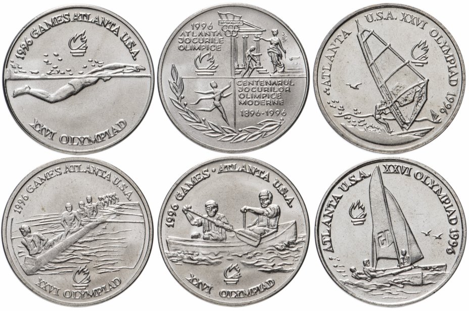купить Румыния  набор 6 монет  10 леев (lei) 1996 XXVI летние Олимпийские Игры, Атланта 1996