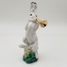 Купить Статуэтка "Заяц с трубой" из серии "Сказочные персонажи", фарфор, роспись, золочение, Ленинградский фарфоровый завод (ЛФЗ), СССР, 1960-1980 гг.