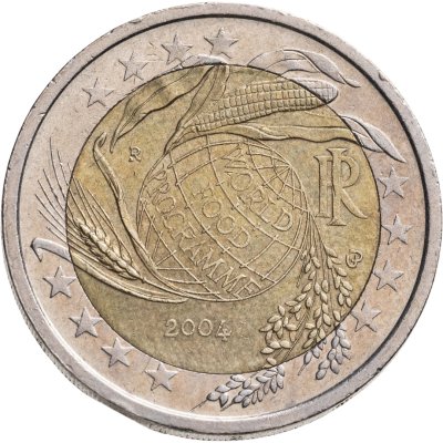 купить Италия 2 евро 2004 "50 лет Всемирной Продовольственной программы"