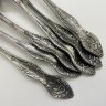 Купить Набор из 6-ти столовых ложек, украшенных растительным декором, нержавеющая сталь, Павловский завод художественных металлоизделий им. С.М. Кирова, СССР, 1970-1990 гг.