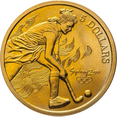 купить Австралия 5 долларов (dollars) 2000 "Олимпийские игры в Сиднее - Хоккей на траве"