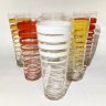 Купить Набор из шести 6-ти стаканов желтого, красного и белого цветов, стекло, роспись, СССР, 1960-1980 гг.