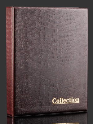 купить Альбом с 10 листами OPTIMA для коллекционирования монет и банкнот "Collection" (вмещает 150 монет и 15 банкнот), коричневый