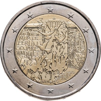 купить Франция 2 евро (euro) 2019 30 лет Падению Берлинской стены