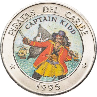 купить Куба 1 песо 1995 "Пираты Карибского моря - Капитан Кидд"