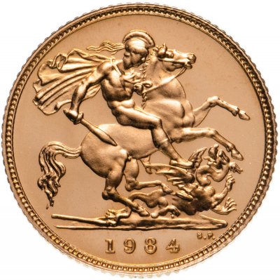 купить Великобритания 1/2 соверена (sovereign) 1984, с портретом королевы Елизаветы
