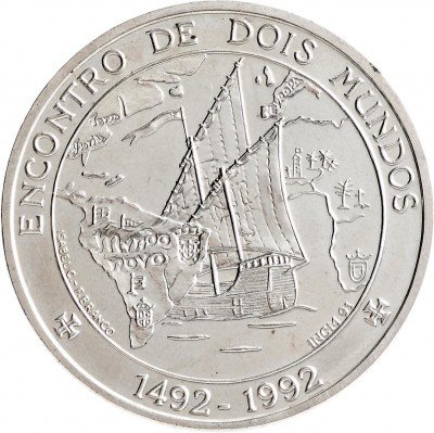 Купить Португалия 1000 эскудо 1992 "1-я Иберо-Американская серия - Встреча двух миров"