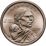 Купить США 1 доллар (dollar) 2007  "Sacagawea dollar (Сакагавея доллар - парящий орёл)" знак монетного двора "P" - Филадельфия