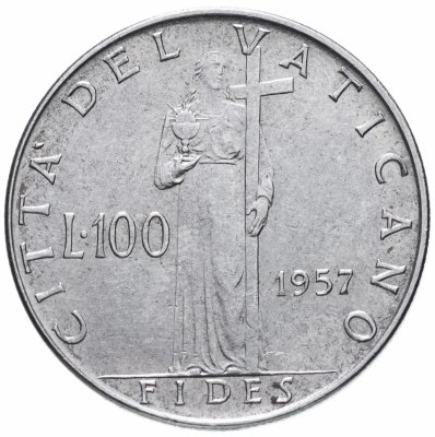 купить Ватикан 100 лир (lire) 1957