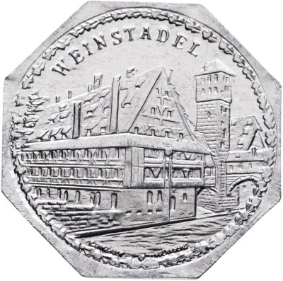 купить Германия (Нюрнберг) нотгельд 20 пфеннигов 1921 "Винокурня" трамвайный жетон