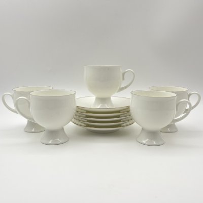 купить Набор из пяти кофейных пар "Золотая лента", автор формы Н.П. Славина, фарфор, отводка золотом, Ленинградский фарфоровый завод (ЛФЗ), Российская Федерация, 1989-2001 гг.