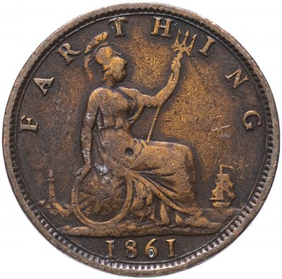 Купить Великобритания 1 фартинг 1860-1895, случайная дата